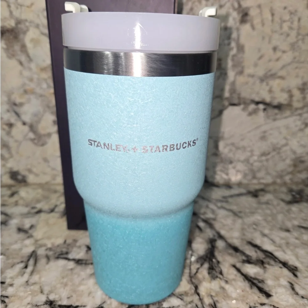 Starbucks Stanley Blue Tumbler china gradient icicle new collab ice crack straw - Picture 1 of 2
